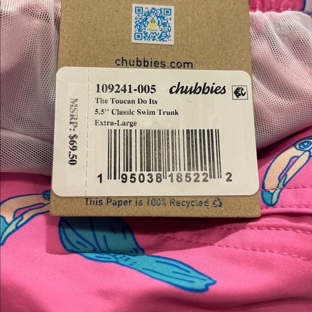 Chubbies Men’s Swim Trunks, Size XL “Toucan Do It” Style - Picture 8 of 8